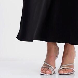 Silver heels sandals